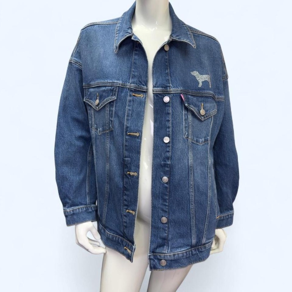 VS PINK limited edition Rhinestone Denim Jacket, oversized jacket,‎ Summer fit - Picture 6 of 8